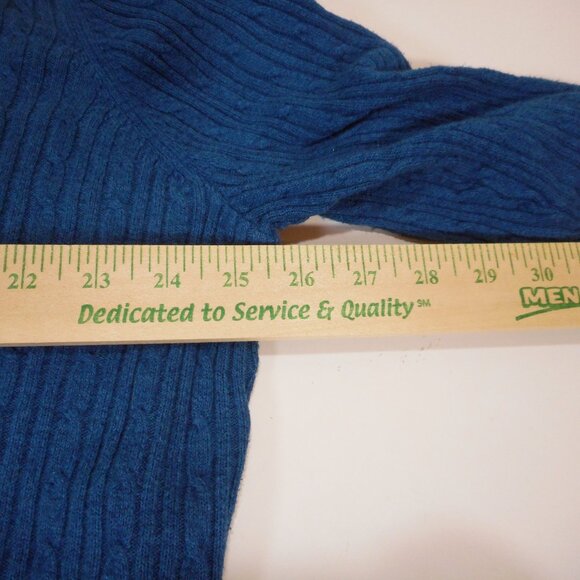 Lane Bryant Women's plus size 26/28 Long Sleeve Pullover Cable Knit Sweater Blue - Picture 5 of 10
